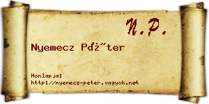 Nyemecz Péter névjegykártya