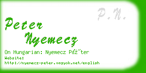 peter nyemecz business card